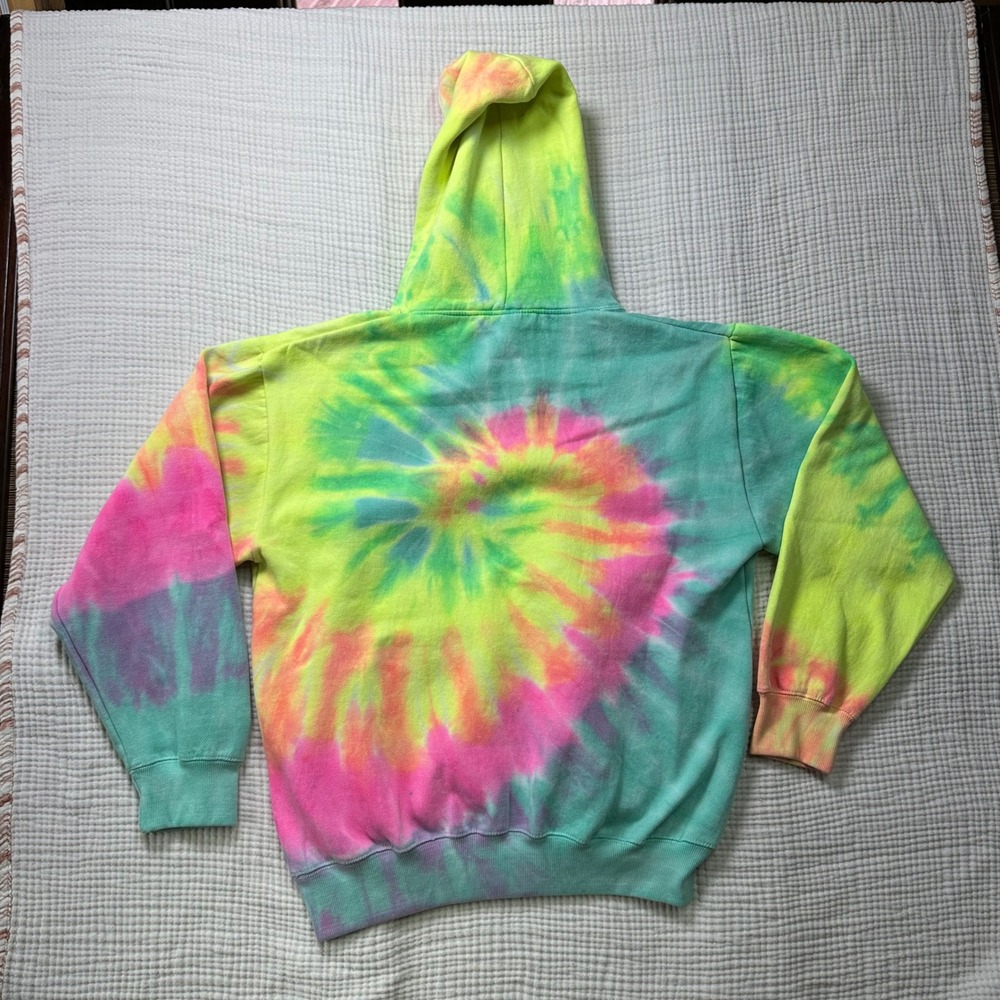 Unisex Be Kind Bright Rainbow Tie Dye Hoodie Graphic Sweatshirt Size Large - Picture 6 of 8